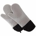Daphnes Dinnette Silicone Oven Mitts Extra Long Heat Resistant w/Quilted Lining & 2-Sided Textured Grip, Gray DA3303483